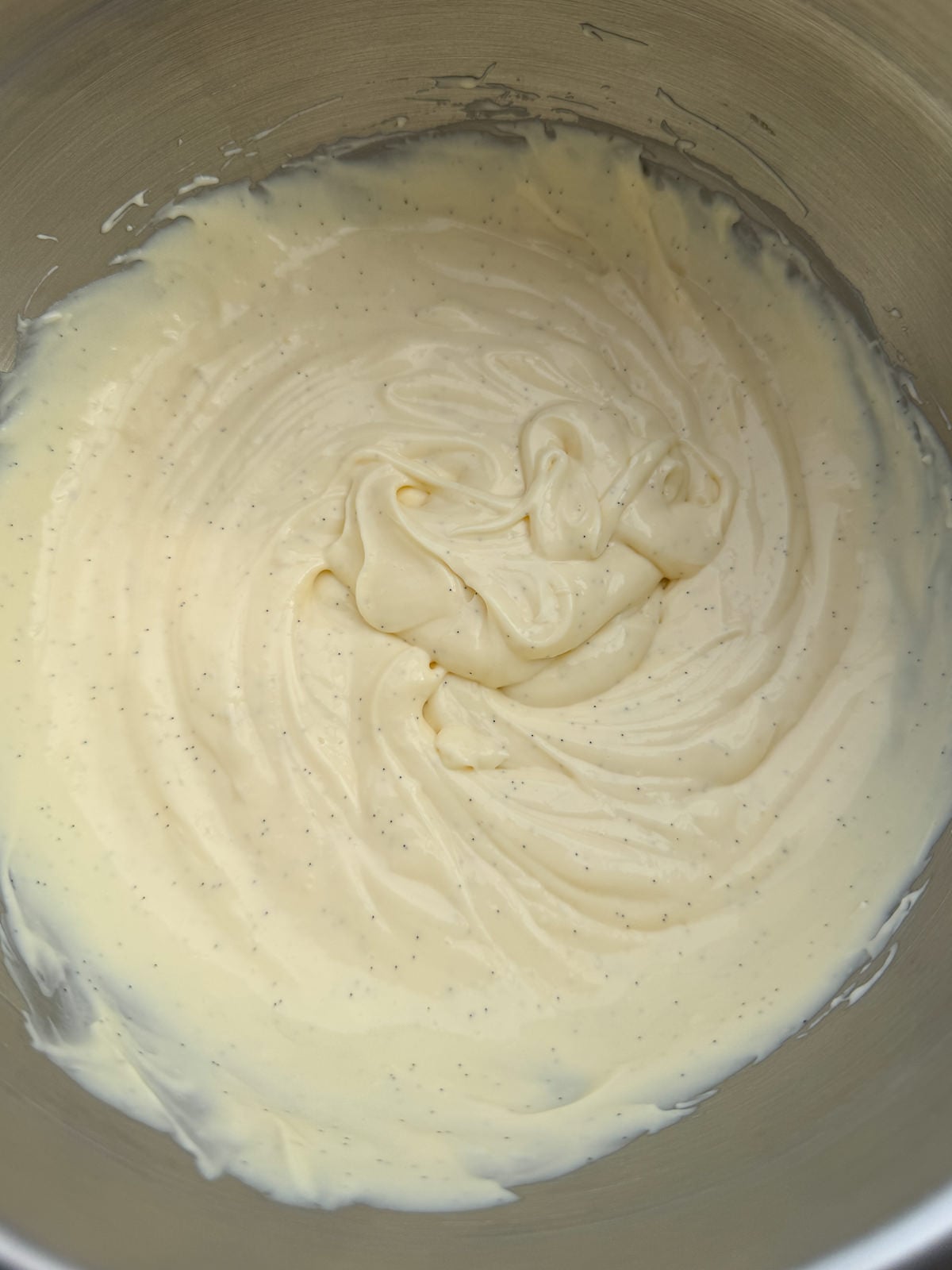 whipped vanilla custard in bowl