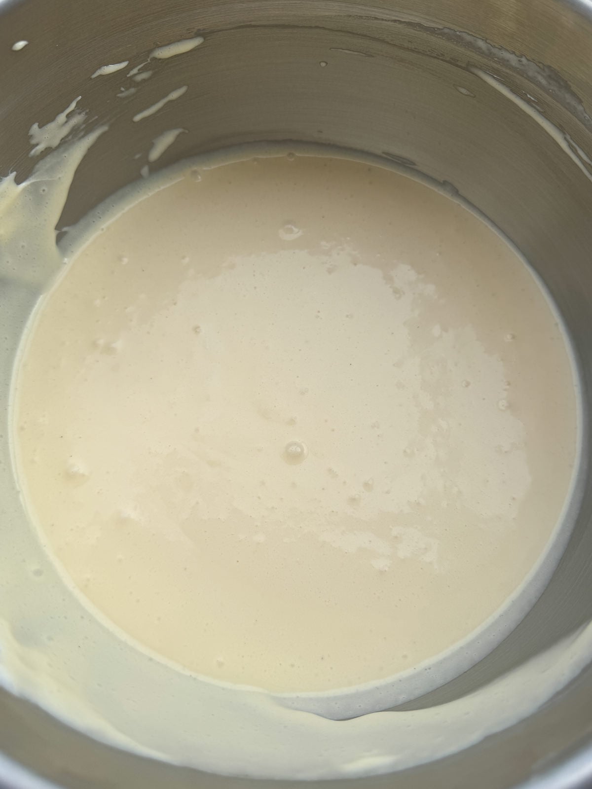 white chocolate custard base for mousse
