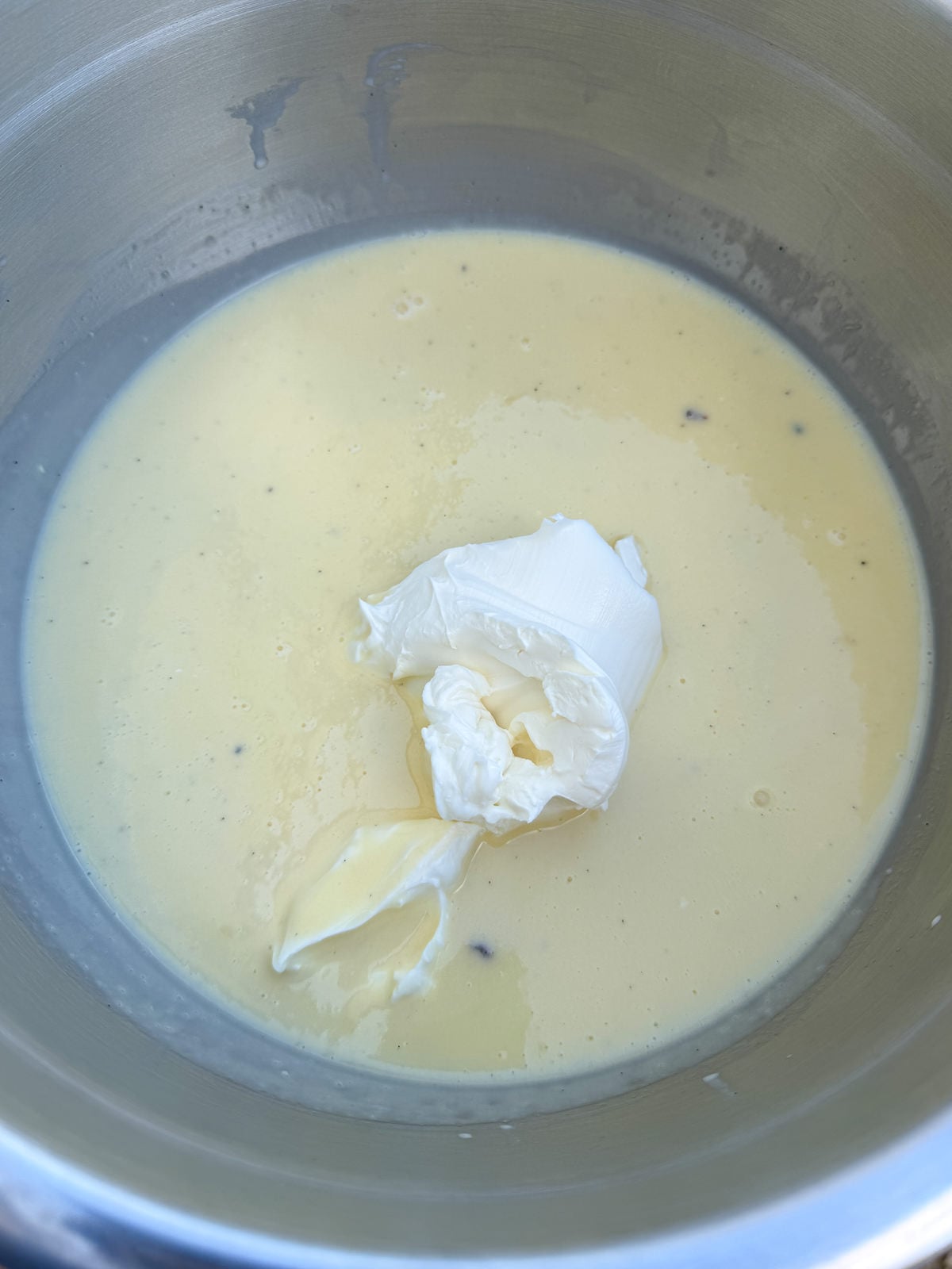 white chocolate ganache with cream cheese for frosting